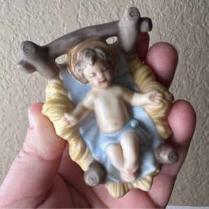 Vintage Atlantic Mold Baby Jesus Nativity Figure 1970s Hand Painted